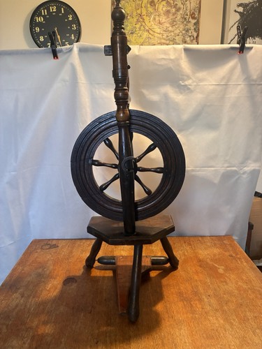 Spinnrad antik holzdekor groß - antik,